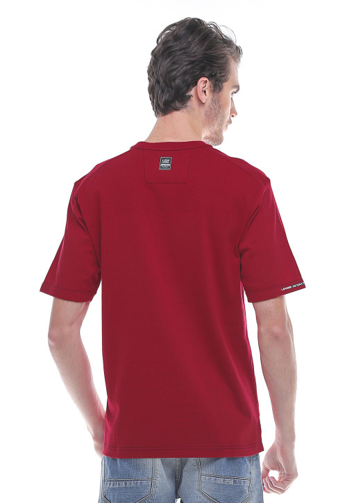 Regular Fit Kaos Casual Gambar  Sablon Merah 